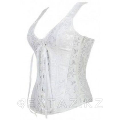Элегантный белый корсет с узорами, размер M от sex shop Extaz фото 3