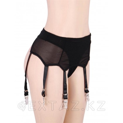 Қыстырғыштары бар шұлықтарға арналған қара белбеу (M-L) от sex shop Extaz фото 4