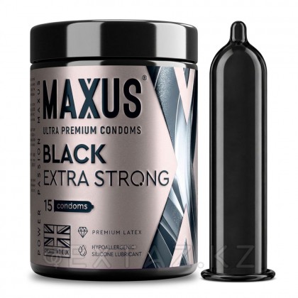 MAXUS Extra Strong презервативтері, қалыңдатылған, қара, 15 дана от sex shop Extaz