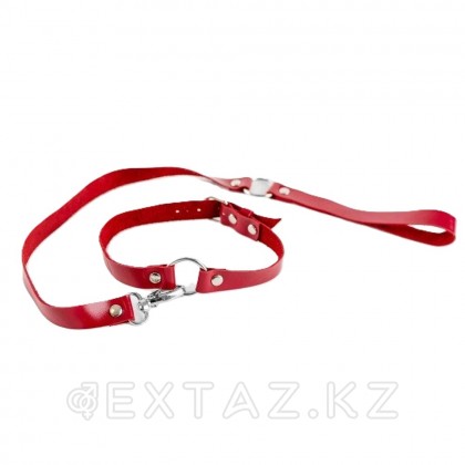 Red Қарғыбауы бар шынайы былғары шокер от sex shop Extaz