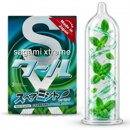 Sagami Xtreme Mint презервативтері 3 дана. (жалбыз хош иісті латекс) от sex shop Extaz