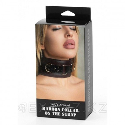 Бордо былғарыдан жасалған жаға от sex shop Extaz фото 4