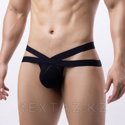 Сетчатые мужские стринги Strappy (L) черные - extaz.kz фото 6 Strappy (L) Қара торлы ерлер жіптері от sex shop Extaz фото 6