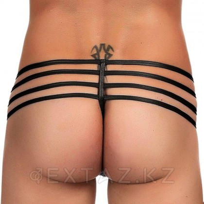 Кожаные мужские стринги Ohyeah Zipper Black, на молнии со стрепами, M - extaz.kz фото 3 Ohyeah Zipper Black былғары ерлер жіптері, найзағаймен, M от sex shop Extaz фото 3