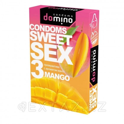 Презервативтер DOMINO SWEET SEX Mango 3 дана (ауызша) от sex shop Extaz