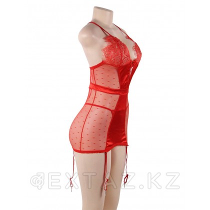 Гартер мен жіптері бар сексуалды қызыл іш киім (XS-S) от sex shop Extaz фото 5