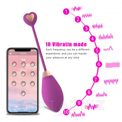 Виброяйцо Little heart purple (синхронизация с смартфоном) от sex shop Extaz фото 3