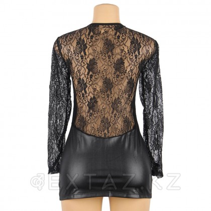 Кожаное платье с кружевной отделкой Ohyeah Sexy lace +стринги, XL - extaz.kz фото 6 Ohyeah Sexy lace шілтерлі былғары көйлек + стринги, XL от sex shop Extaz фото 6