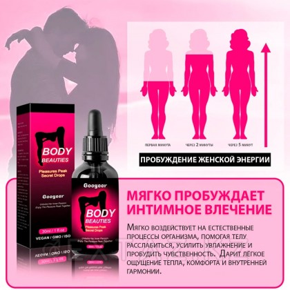Возбуждающие капли женские Body Beauties, 30 мл - extaz.kz фото 4 Әйел денесінің сұлулығын қоздыратын тамшылар, 30 мл. от sex shop Extaz фото 4