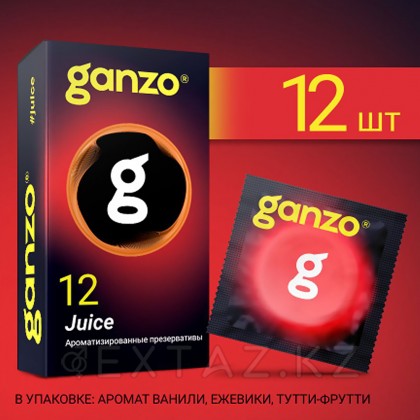 Ganzo Juice Black Edition хош иістендірілген презервативтер, түрлі-түсті 12 дана. от sex shop Extaz фото 2