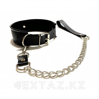 Эко былғары Қарғыбауы бар жаға қара от sex shop Extaz фото 2