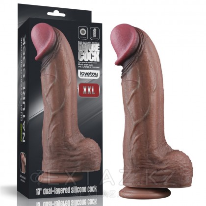 Екі қабатты XXL дилдо (33*7.6) қараңғы от sex shop Extaz фото 7