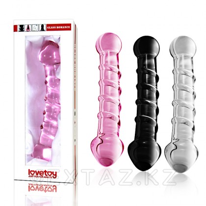 Рельефный стеклянный стимулятор, прозрачный  от sex shop Extaz