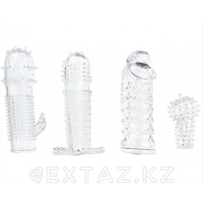 Pleasured Penis мүшесіне арналған саптамалар жиынтығы, Мөлдір, 10 см от sex shop Extaz