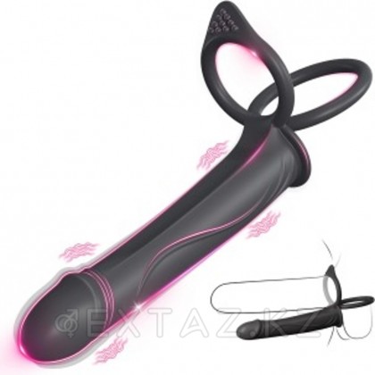 Діріл және дилдо бар қос эрекциялық сақина от sex shop Extaz фото 6