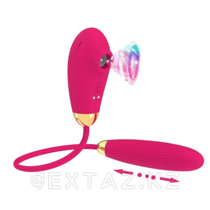 Двусторонний вибратор с пульсацией и воздушной стимуляцией от sex shop Extaz фото 2