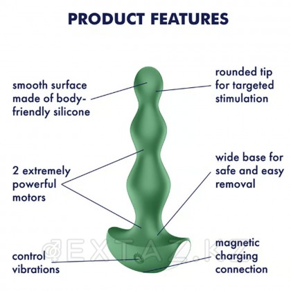 Виброплаг Satisfyer Lolli-Plug 2 зеленый - extaz.kz фото 4 Satisfyer Lolli - plug 2 жасыл от sex shop Extaz фото 4