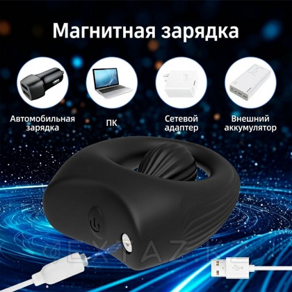 Қосымша стимуляторы және қашықтан басқару пульті бар эрекциялық діріл сақинасы от sex shop Extaz фото 7
