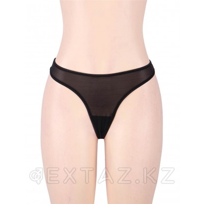 Қыстырғыштары бар шұлықтарға арналған қара белбеу (M-L) от sex shop Extaz фото 6