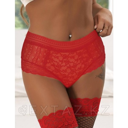 Бразилиялық Floral Lace трусикасы қызыл (өлшемі XL-2XL) от sex shop Extaz фото 2
