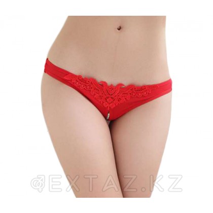 Красные трусики с жемчугом от sex shop Extaz фото 2