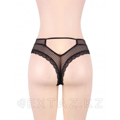 Танга ханымдарының қара трусикасы (өлшемі 3XL-4XL) от sex shop Extaz фото 8
