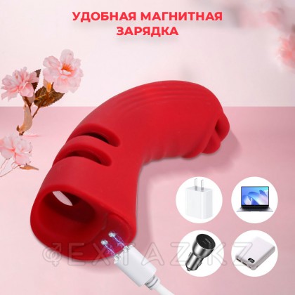 Қосымша ынталандырумен саусаққа арналған силикон вибраторы от sex shop Extaz фото 7