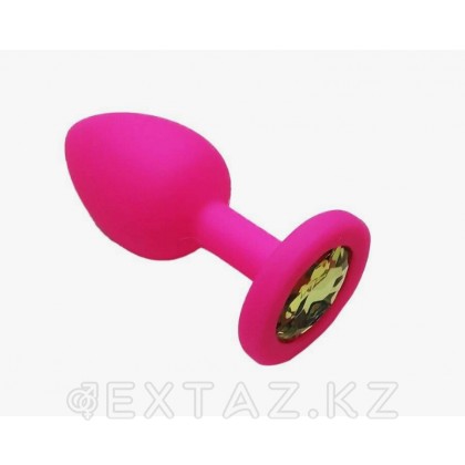 Сары кристалды қызғылт силиконнан жасалған анальды тығын (s өлшемі) от sex shop Extaz фото 2