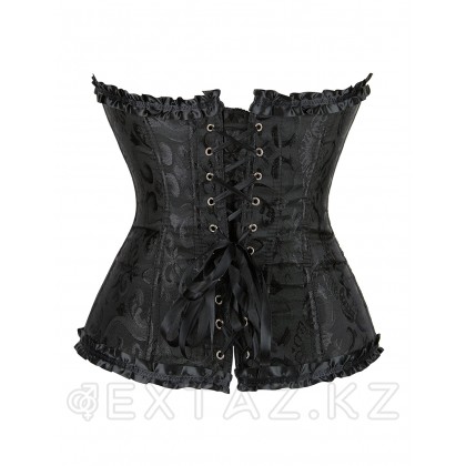 Черный корсет с цветочным принтом (L) от sex shop Extaz фото 5