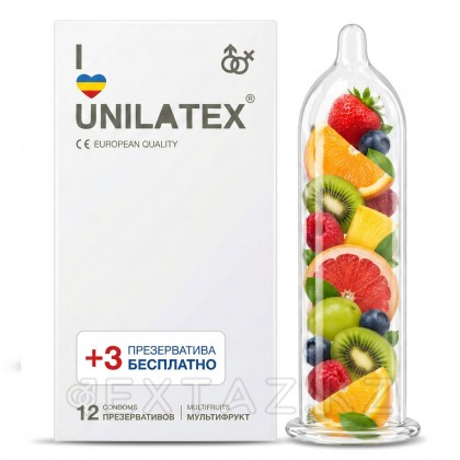 Unilatex multifruits презервативтері / хош иістендірілген, 12 дана + 3 дана сыйлық ретінде от sex shop Extaz