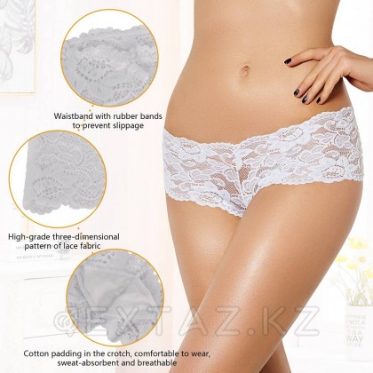 Трусики-шортики кружевные белые (XL-2XL) от sex shop Extaz фото 4