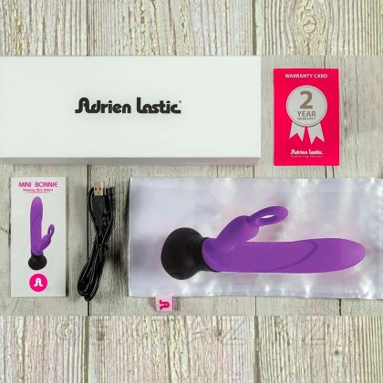 Bonnie & Clyde Мини қоян вибраторы Adrien Lastic ұсынған күлгін от sex shop Extaz фото 4