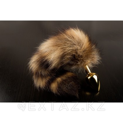 Пробка Метал Gold S с Пушистым Хвостом от sex shop Extaz