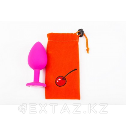 Большая силиконовая пробка с кристаллом, розовая, 9 см. Розовый от sex shop Extaz фото 5