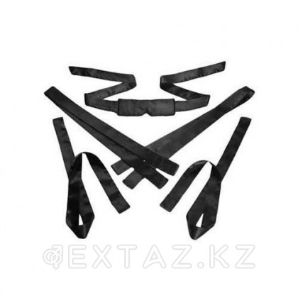 Бондаж Bordeaux 5 piece Satin Bondage Set, қара от sex shop Extaz фото 3
