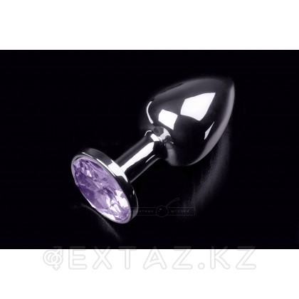 Маленькая анальная пробка с кристаллом, серебристая, 7,5 см Розовый от sex shop Extaz фото 12
