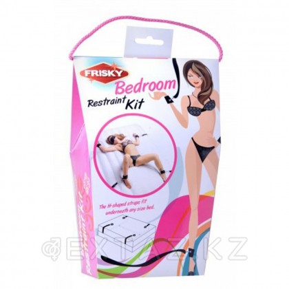 Frisky Bedroom Restraint Kit төсегіне бекітуге арналған Бондаж, қара от sex shop Extaz фото 9