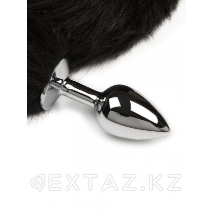 Құйрығы бар күміс анальды тығын-дәмді заттар, 6 см қара от sex shop Extaz фото 5