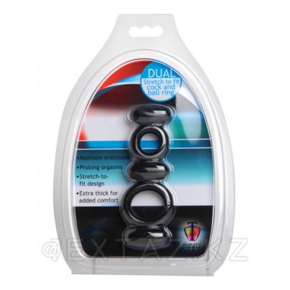 Dual Stretch эрекциялық сақинасы-Trinity Vibes қара от sex shop Extaz фото 3