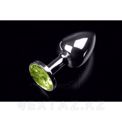 Маленькая анальная пробка с кристаллом, серебристая, 7,5 см Розовый от sex shop Extaz