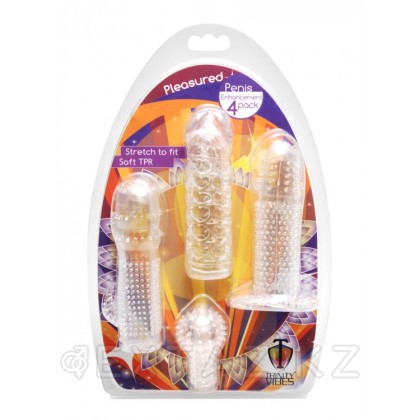 Pleasured Penis мүшесіне арналған саптамалар жиынтығы, Мөлдір, 10 см от sex shop Extaz фото 3