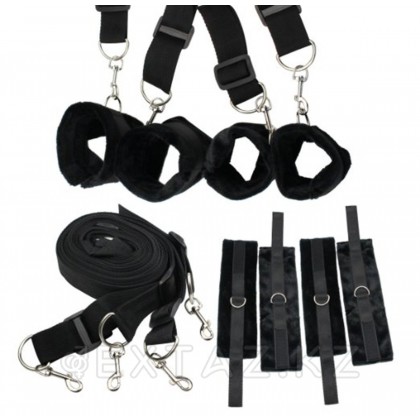 Frisky Bedroom Restraint Kit төсегіне бекітуге арналған Бондаж, қара от sex shop Extaz фото 5