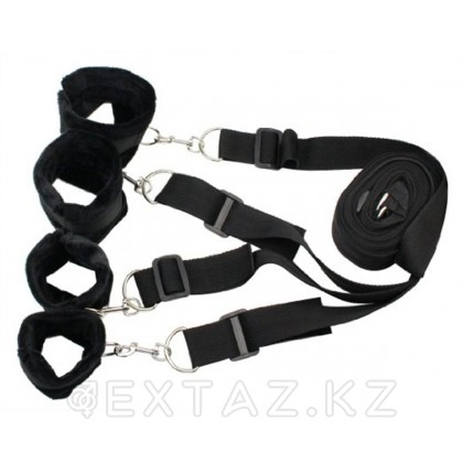 Frisky Bedroom Restraint Kit төсегіне бекітуге арналған Бондаж, қара от sex shop Extaz фото 4
