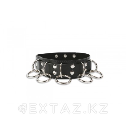 Брутальный ошейник с кольцами от sex shop Extaz