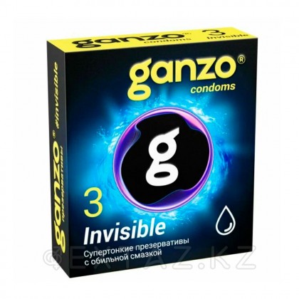 Ganzo Invisible презервативтері, тегіс, өте жұқа, қосымша маймен, 3 дана от sex shop Extaz