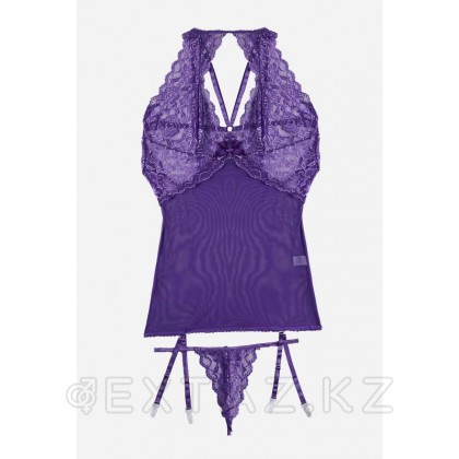 Фиолетовый пеньюар с пажиками, размер М от sex shop Extaz фото 4