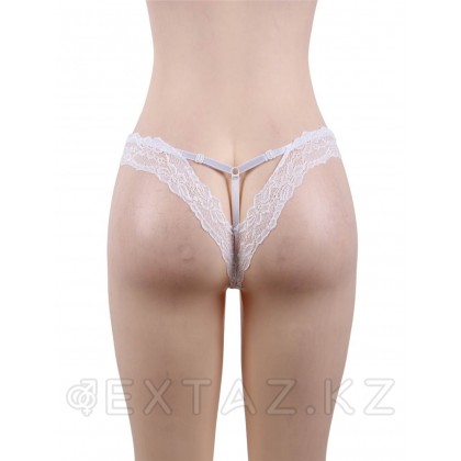 Трусики-танга женские с цветочным принтом белые (XL-2XL) от sex shop Extaz фото 6