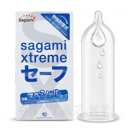Sagami Xtreme ultrasafe презервативтері 10 дана. латекс Қос майланған от sex shop Extaz