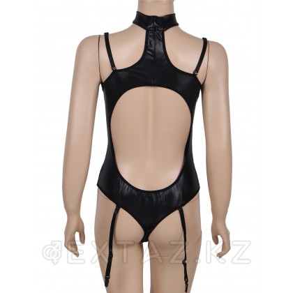 Боди виниловый Ohyeah Black Vinyl с пажиками для чулок, one size от sex shop Extaz фото 9