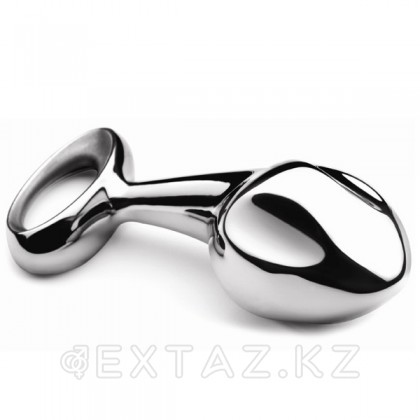 Серебряный анальный плаг с ручкой, Medium от sex shop Extaz